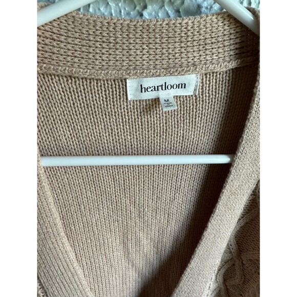 Heartloom Womens Medium Beige Oversized Boho Cable Knit Cozy Sweater Cardigan - Picture 4 of 5